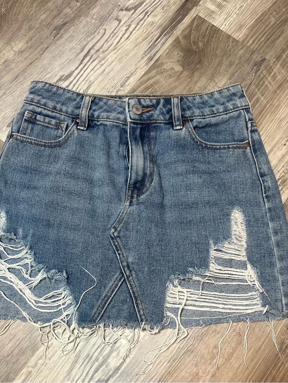 PacSun Distressed Denim Mini Skirt - Blue